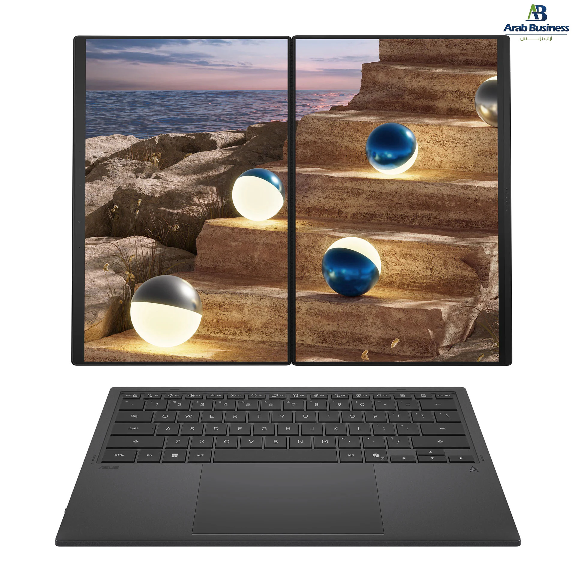 ASUS Zenbook Duo UX8407AA-SNL319W Laptop - Intel® Core™ Ultra X9-378H - 32GB - 1TB SSD - Intel® Arc™ Graphics - 14'' 3K OLED 144Hz - Win11 - Moher Gray - 90NB16V1-M00Z40