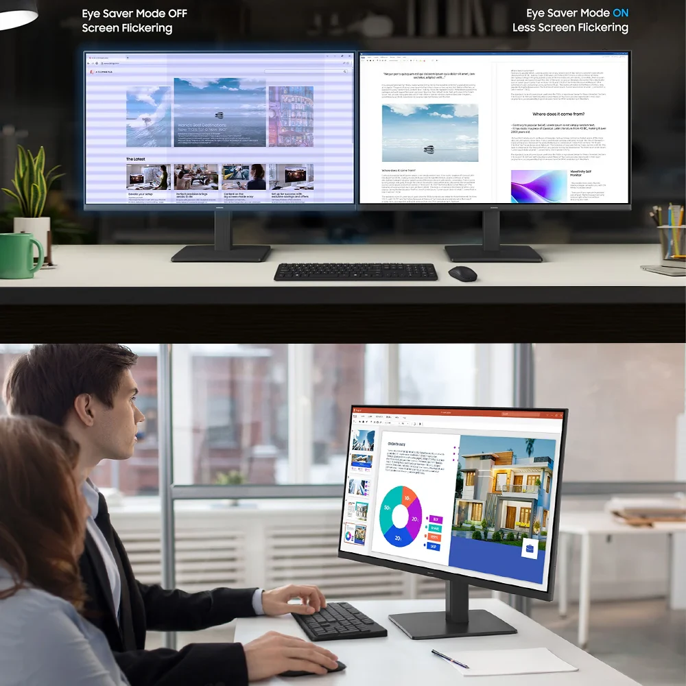 Samsung 27-inch Full HD Essential S3 S32GF Computer Monitor Flat IPS - 1920 x 1080p -120 Hz -5 ms - LS27F320GAUXEN