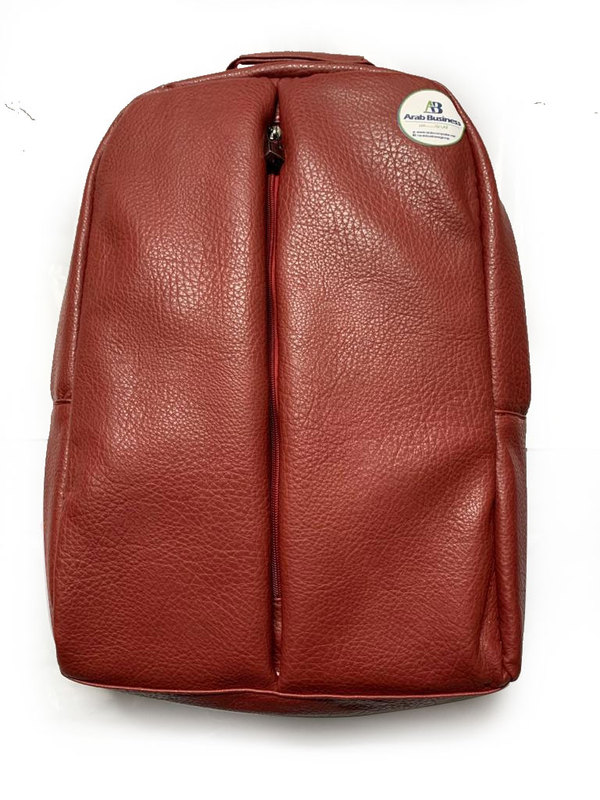Leather Backpack bag for Laptop color red