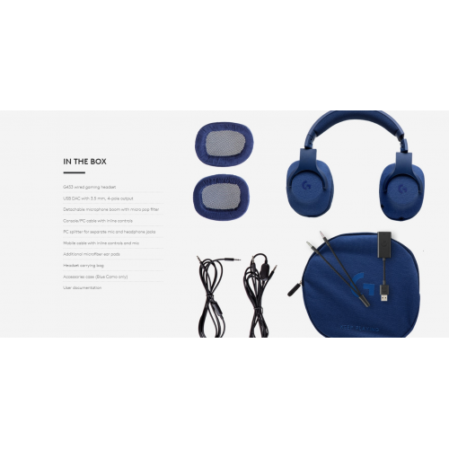 Headphone LOGITECH GAMING HEADSET G 433 7.1 SURROUND 3.5 MM EMEA TRIBLE