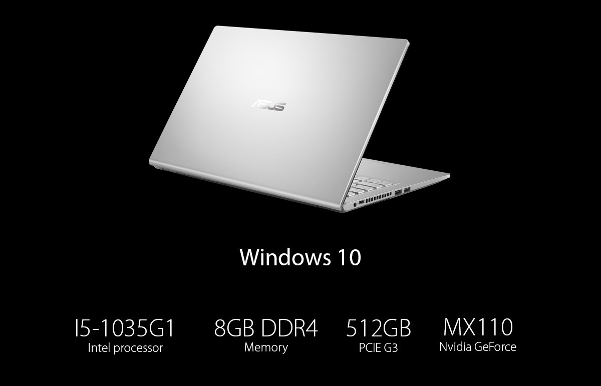 Asus X515JF-EJ019T-Core i5 MX130-4GB DDR4-Intel® UHD Graphics, NVIDIA® GeForce® MX130, 2GB GDDR5-15.6 FHD-Windows 10