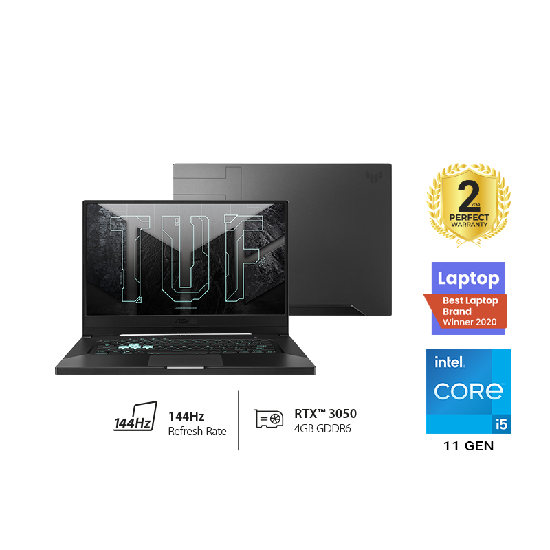 Asus TUF DASH 15 FX516PC-HN558T Gaming Laptop 15.6 Inch FHD 144Hz Intel Core i5 11300H  8GB DDR4, 512GB PCIe SSD, RTX3050 GDDR6 4GB Win 10 Eclipse Gray