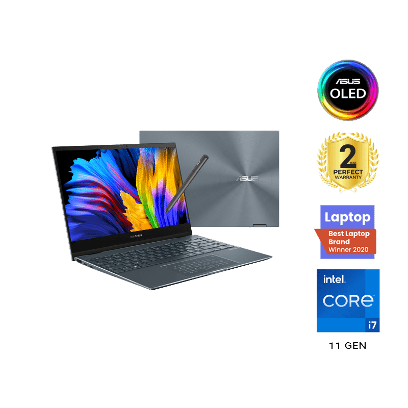 ZenBook Flip 13 OLED UX363EA-OLED007T-Intel® Core™ i7-1165G7-Intel® Iris Xe Graphics-13.3 FHD-RAM 16GB-1TB-Pine Grey