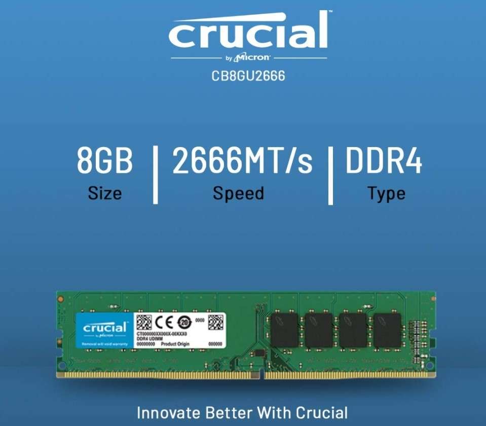 Crucial RAM CB8GU2666 8GB DDR4 2666 MHz DESKTOP Memory