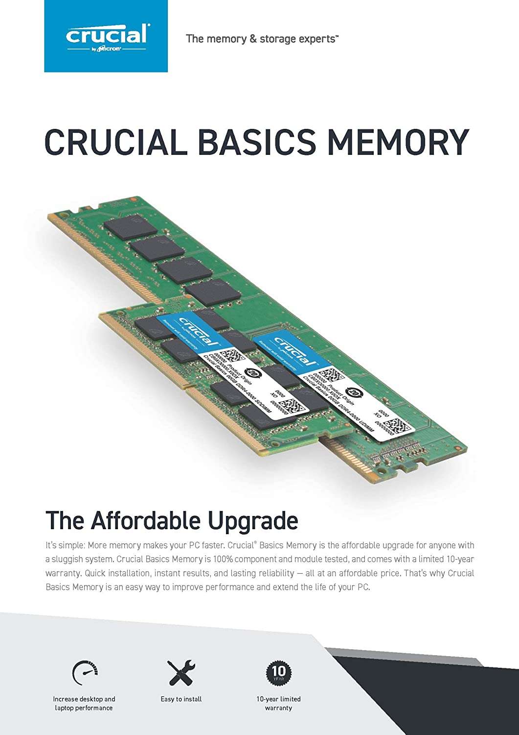 Crucial RAM CB8GU2666 8GB DDR4 2666 MHz DESKTOP Memory