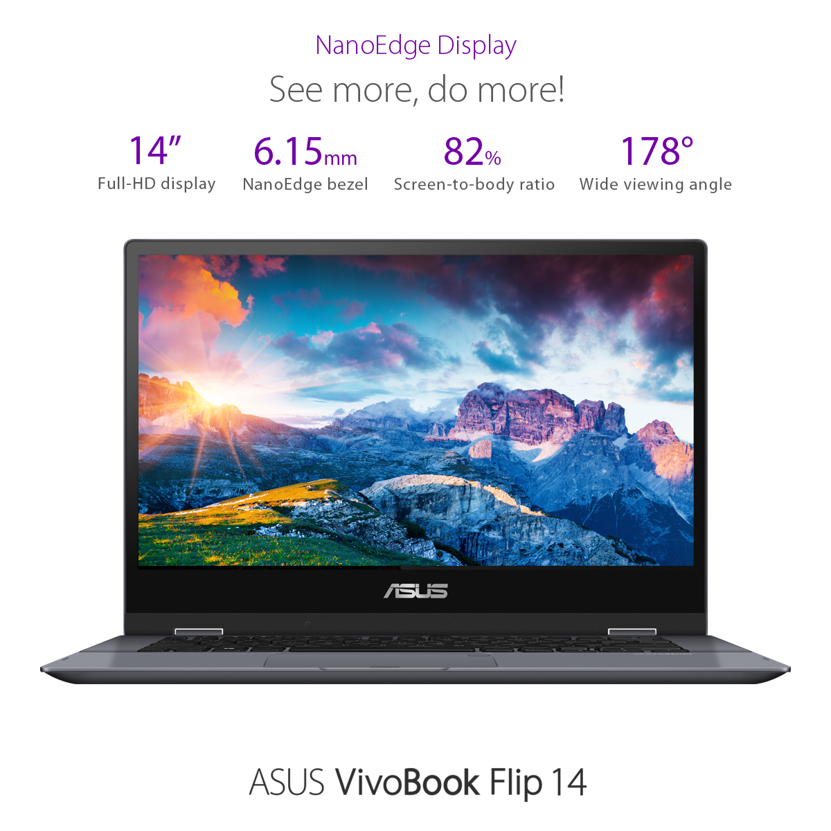 Asus Vivobook Flip 14 TP412FA-8G003T 14 Inch Full HD Intel Core I3-10110U 8GB DDR4 256GB PCIe SSD Intel UHD Graphics Win.10 Star Grey