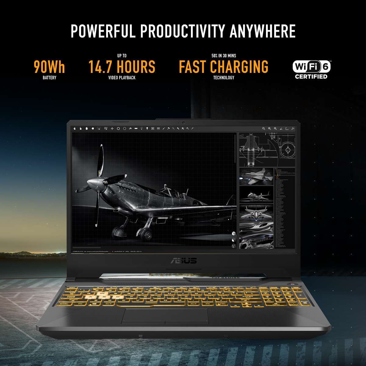 Asus TUF F15 FX506HEB-HN145W Gaming Laptop 15.6 Inch FHD 144Hz Intel Core i5-11400H 8GB 512GB PCIe SSD RTX™ 3050 Ti 4GB GDDR6 Win 11 Eclipse Grey