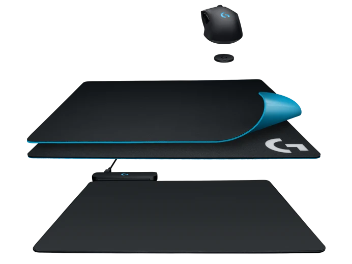 Logitech G Powerplay Wireless Charging System for G502 Lightspeed, G703, G903 Lightspeed and PRO Wireless Gaming Mice, Cloth or Hard Gaming Mouse Pad - Black