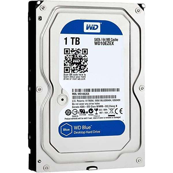 Western Digital 1TB WD Blue PC Hard Drive HDD - 7200 RPM, SATA 6 Gb/s, 64 MB Cache, 3.5" - WD10EZEX