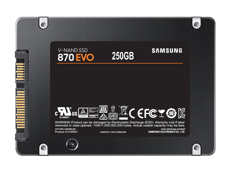 Samsung 870 EVO 250GB SATA 2.5" Internal Solid State Drive (SSD) (MZ-77E250)
