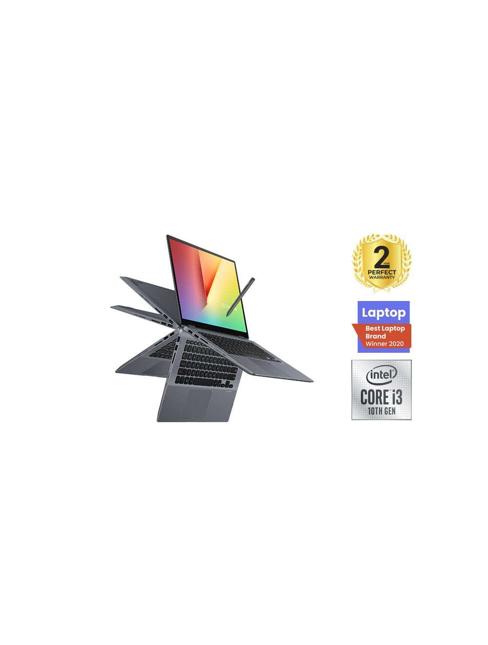 Asus VivoBook Flip 14 TP412FA-4G003T - Intel® Core™ i3-10110U - 4GB - 256GB SSD - Intel® UHD Graphics - 14 "FHD Touch - Win10 - Star Grey