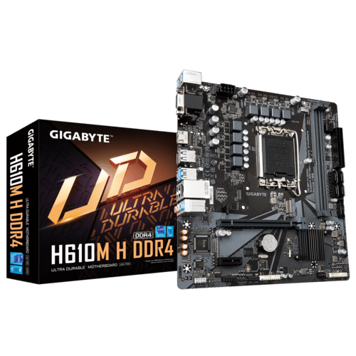 GIGABYTE Intel H610 Motherboard with 6 1 1 Hybrid Phases Digital VRM Design PCIe 4.0 Design Gen3 x4 M.2 GIGABYTE Intel GbE with cFosSpeed Anti-Sulfur Resistor Smart Fan 6