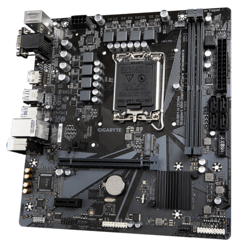 GIGABYTE Intel H610 Motherboard with 6 1 1 Hybrid Phases Digital VRM Design PCIe 4.0 Design Gen3 x4 M.2 GIGABYTE Intel GbE with cFosSpeed Anti-Sulfur Resistor Smart Fan 6