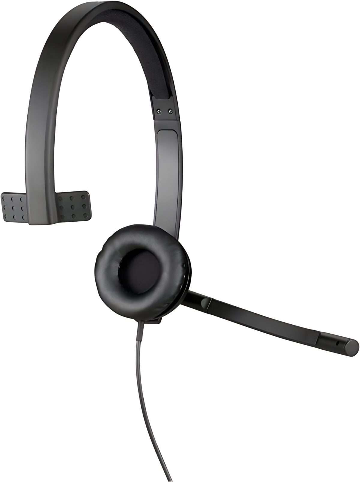 Logitech H570e Wired Headset, mono Headphones with Noise-Cancelling Microphone, USB, in-Line Controls with Mute Button, Indicator LED, PC/Mac/Laptop - Black