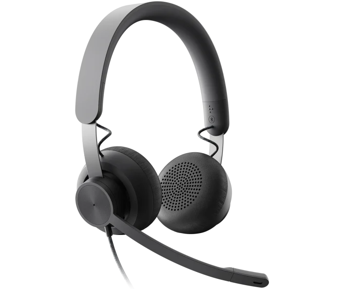 Logitech Zone Wired Noise Cancelling Headset, Certified for Microsoft Teams with advanced noise-canceling mic technology for open office environments, USB-C with USB-A adapter, Graphite