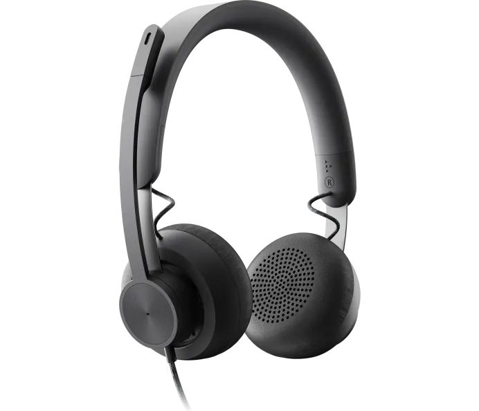 Logitech Zone Wired Noise Cancelling Headset, Certified for Microsoft Teams with advanced noise-canceling mic technology for open office environments, USB-C with USB-A adapter, Graphite