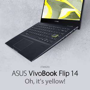 Asus VivoBook Flip 14 TM420UA-EC005T - AMD Ryzen™ 5-5500U - 8GB - 512GB SSD - AMD Radeon™ Graphics - 14"" FHD - Win10 - Bespoke Black