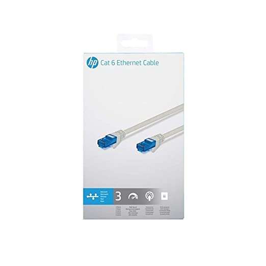 HP Copper Wire Cat 6 RJ45 Ethernet Cable - 10ft, White (3m)