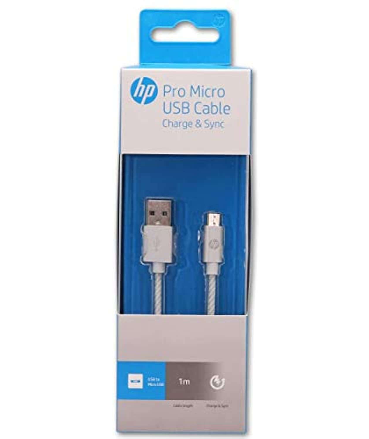 HP Pro Micro USB Cable, Silver- 1m HP041GBSLV1TW