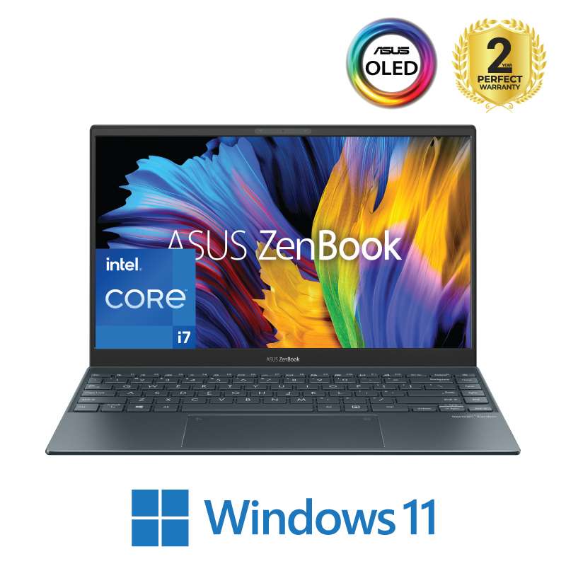 Asus Zenbook 13 OLED UX325EA-OLED007W Laptop, 13.3-inch OLED FHD (1080 × 1920), Intel Ci7-1165G7, 16GB LPDDR4X, 1TB PCIe SSD, Intel Iris Xe Graphics, Windows 11 Home, 90NB0SL1-M00C20, Pine Grey