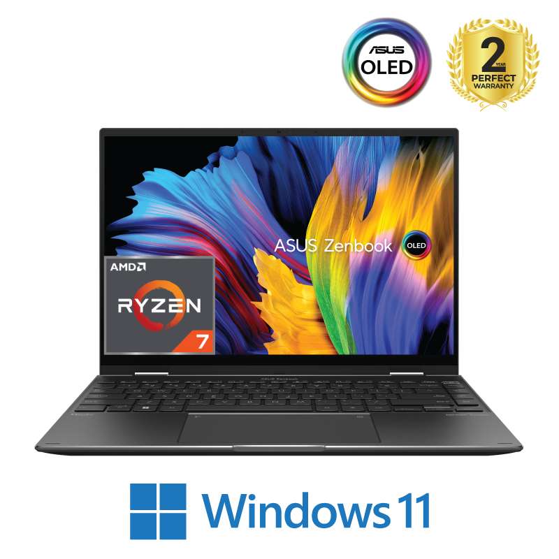 ASUS Zenbook 14 Flip OLED UN5401QA-OLED007W 14 inch- AMD Ryzen 7 5800H- 16GB -1T SSD -Win 11 Home-Jade Black