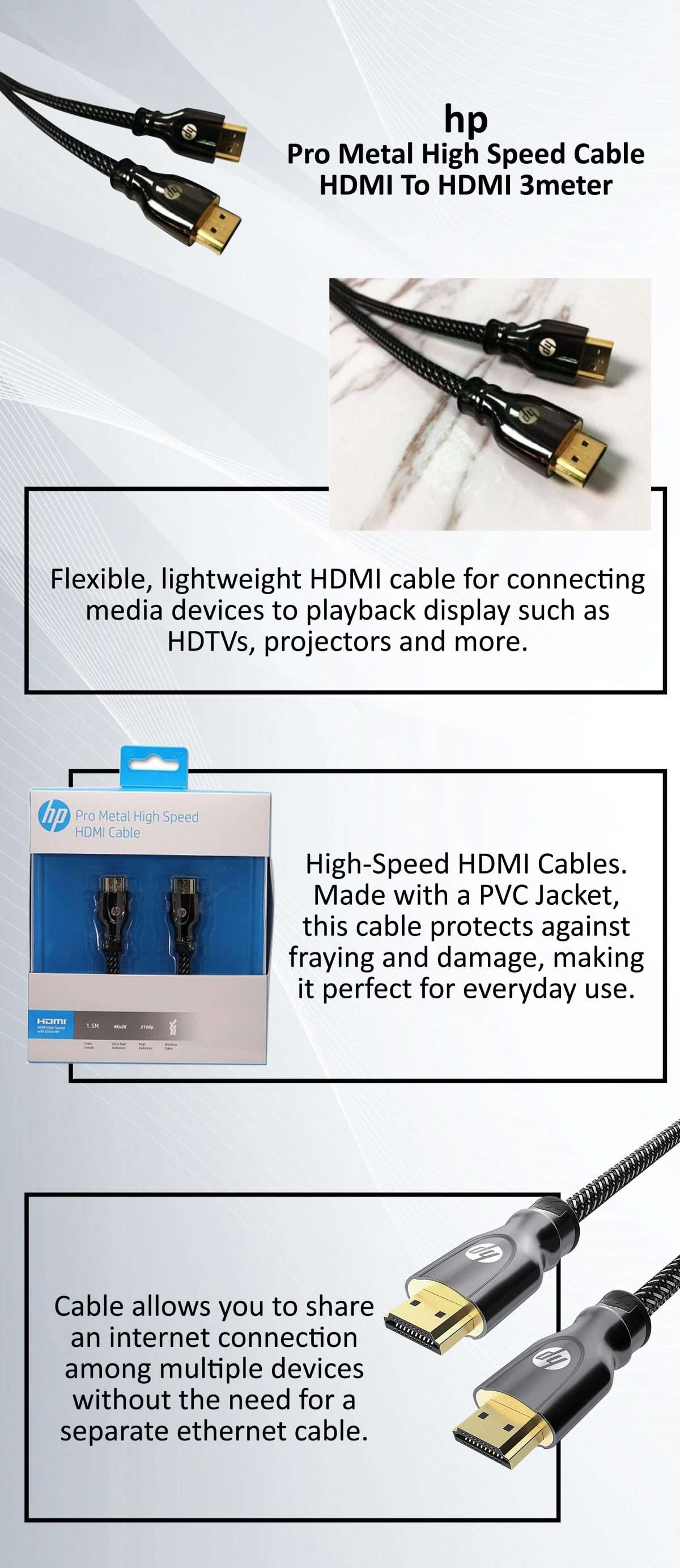 Pro Metal High Speed Cable HDMI Black