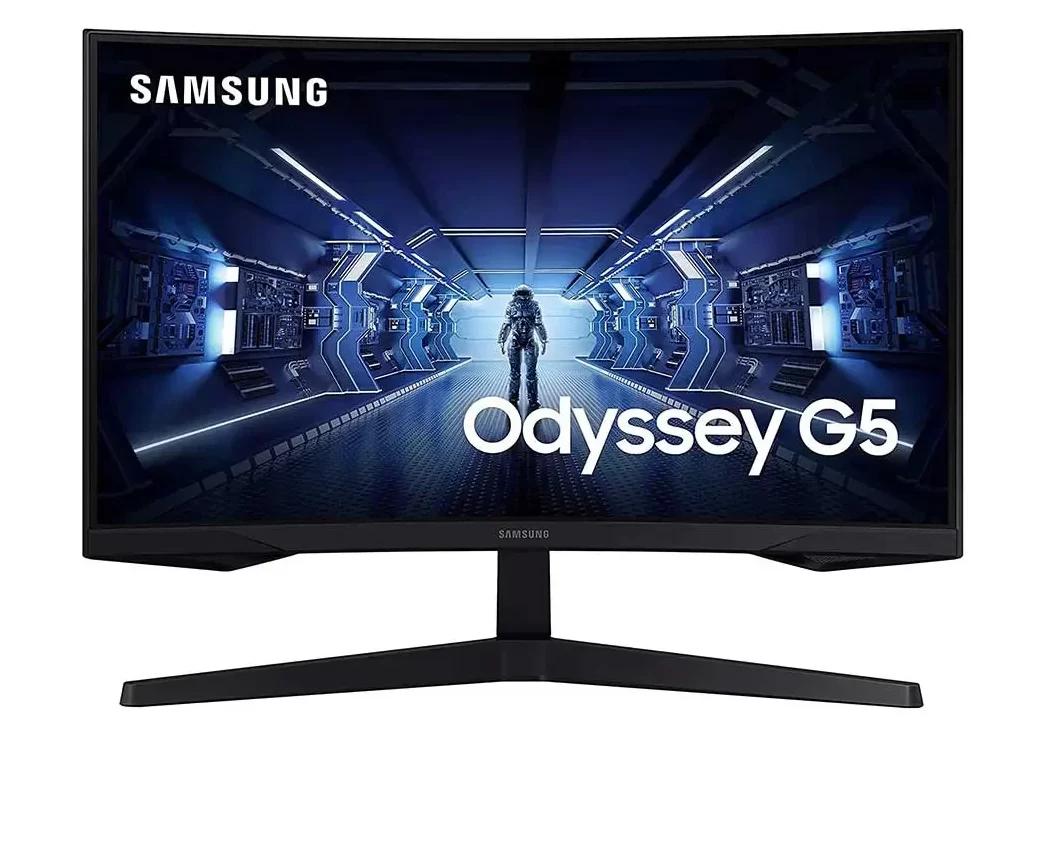 SAMSUNG 32 Inch Odyssey G5 Gaming Monitor with 1000R Curved Screen, 144Hz, 1ms, FreeSync Premium, QHD (LC32G55TQBMXEG), Black