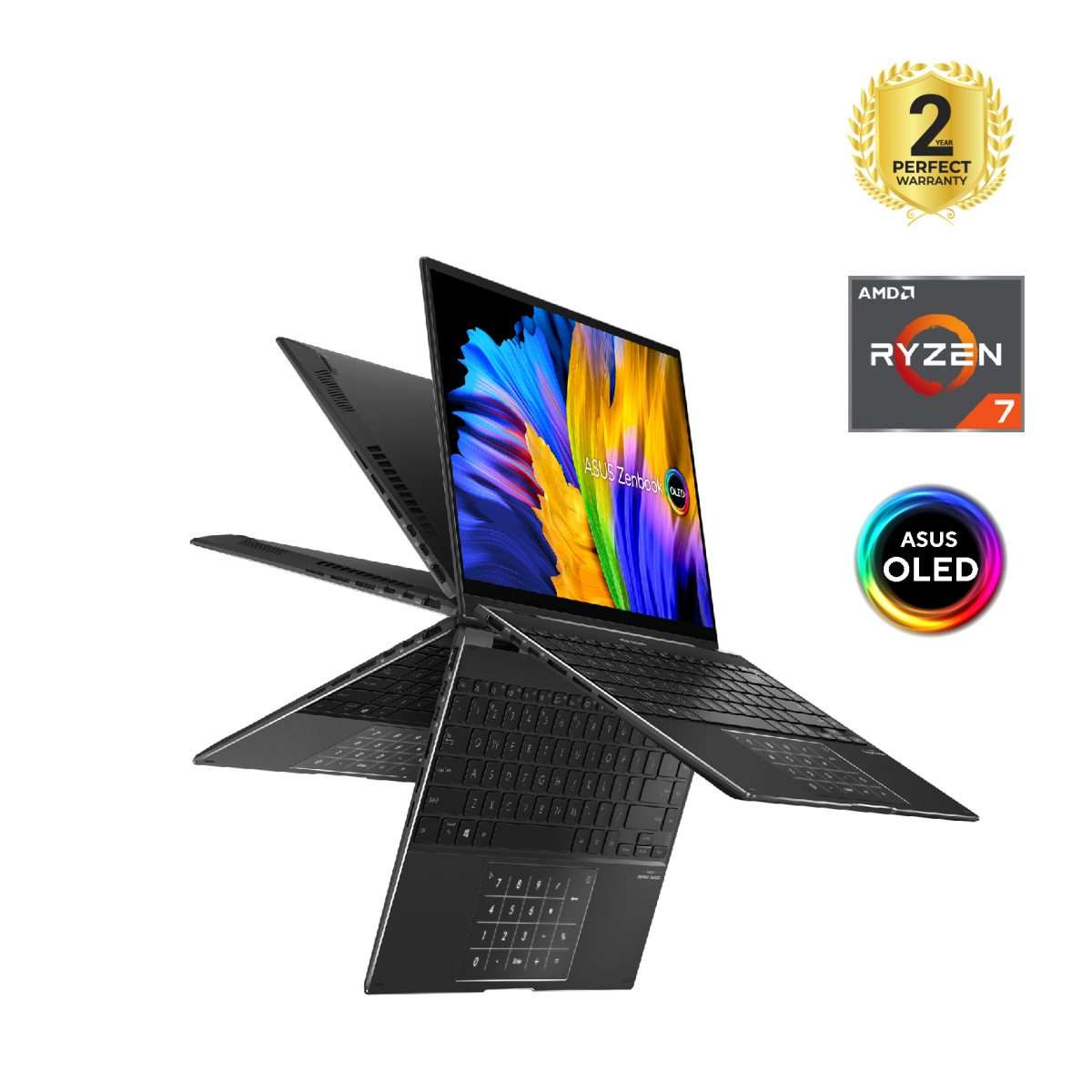 ASUS Zenbook 14 Flip OLED UN5401QA-OLED007W 14 inch- AMD Ryzen 7 5800H- 16GB -1T SSD -Win 11 Home-Jade Black