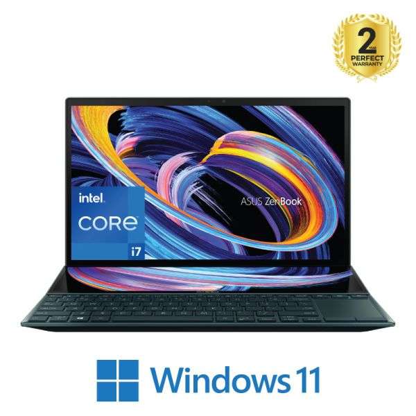 Asus Zenbook Duo 14 UX482EG-HY007W 14 inch FHD Ci7-1165G 16GB RAM 1TB SSD Intel NVIDIA GeForce MX450 2G Win11 Sleeve Stand Stylus 90NB0S51-M002D0