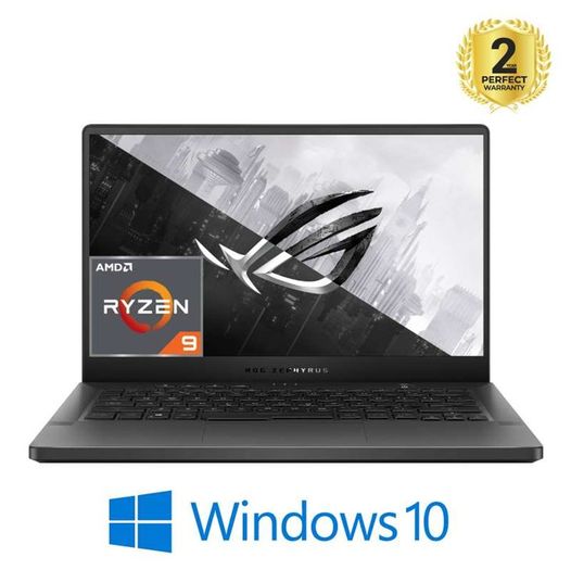 ASUS ROG Zephyrus GA401QC-K2171T Laptop, AMD Ryzen 9 5900HS, 14 Inch 120Hz WQHD, 512GB SSD, 16GB RAM, NVIDIA GeForce RTX 3050 4GB, Windows 10 - Moonlight White