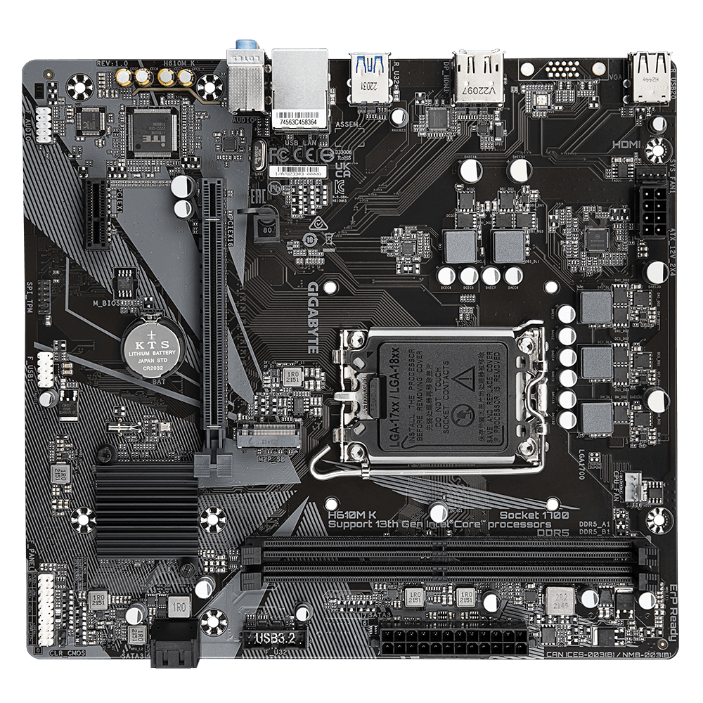 H610M K (rev. 1.0) Intel® H610 Chipset