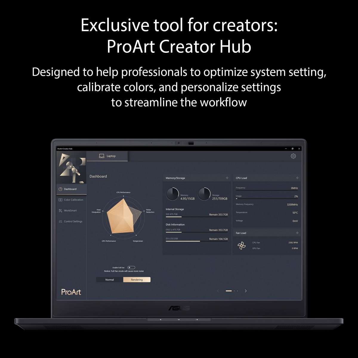LAPTOP ASUS ProArt Studiobook 16 H7600HM-OLED009W Star Black  Intel® Core  i7-11800H Processor RAM  32GB DDR4 HDD 1TB Performance SSD VGA RTX 3060  6GB GDDR6 Intel  UHD  16-Inch 4K (3840 x 2400) OLED  FingerPrint Windows 11 Home