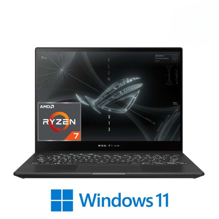 Asus ROG Flow X13 GV301RE-LJ118W Gaming Laptop 13.4 inch WUXGA 120Hz AMD R7-6800HS 16GB RAM 512GB SSD RTX 3050 Ti 4GB Black Win11 90NR0A21-M008F0