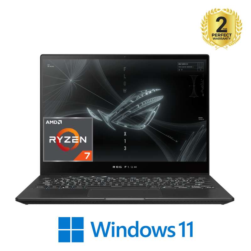 Asus ROG Flow X13 GV301RC-LJ062W Gaming Laptop 13.4 inch WUXGA 120Hz AMD Ryzen7-6800HS 16G RAM 512GB SSD RTX 3050 4GB Win11 Black 90NR0A41-M003J0