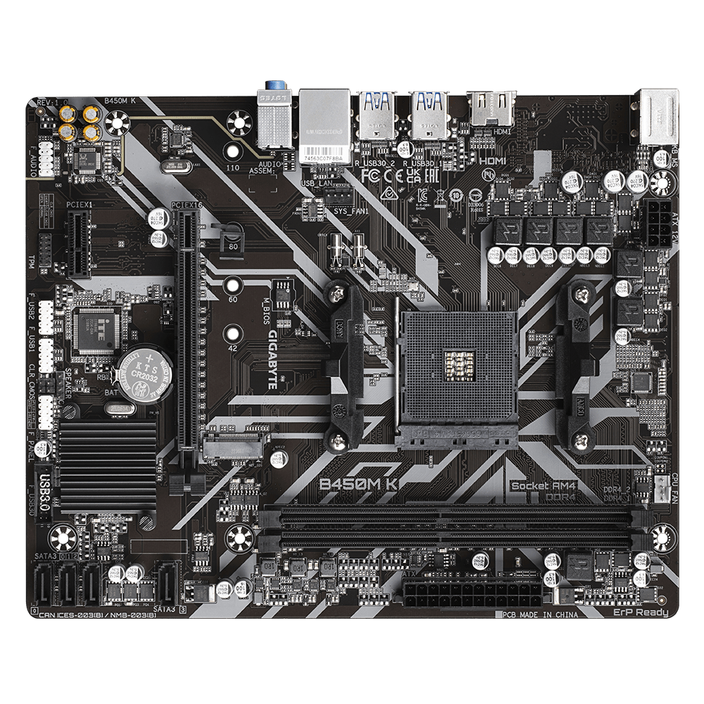 GIGABYTE B450M K Rev 1.0