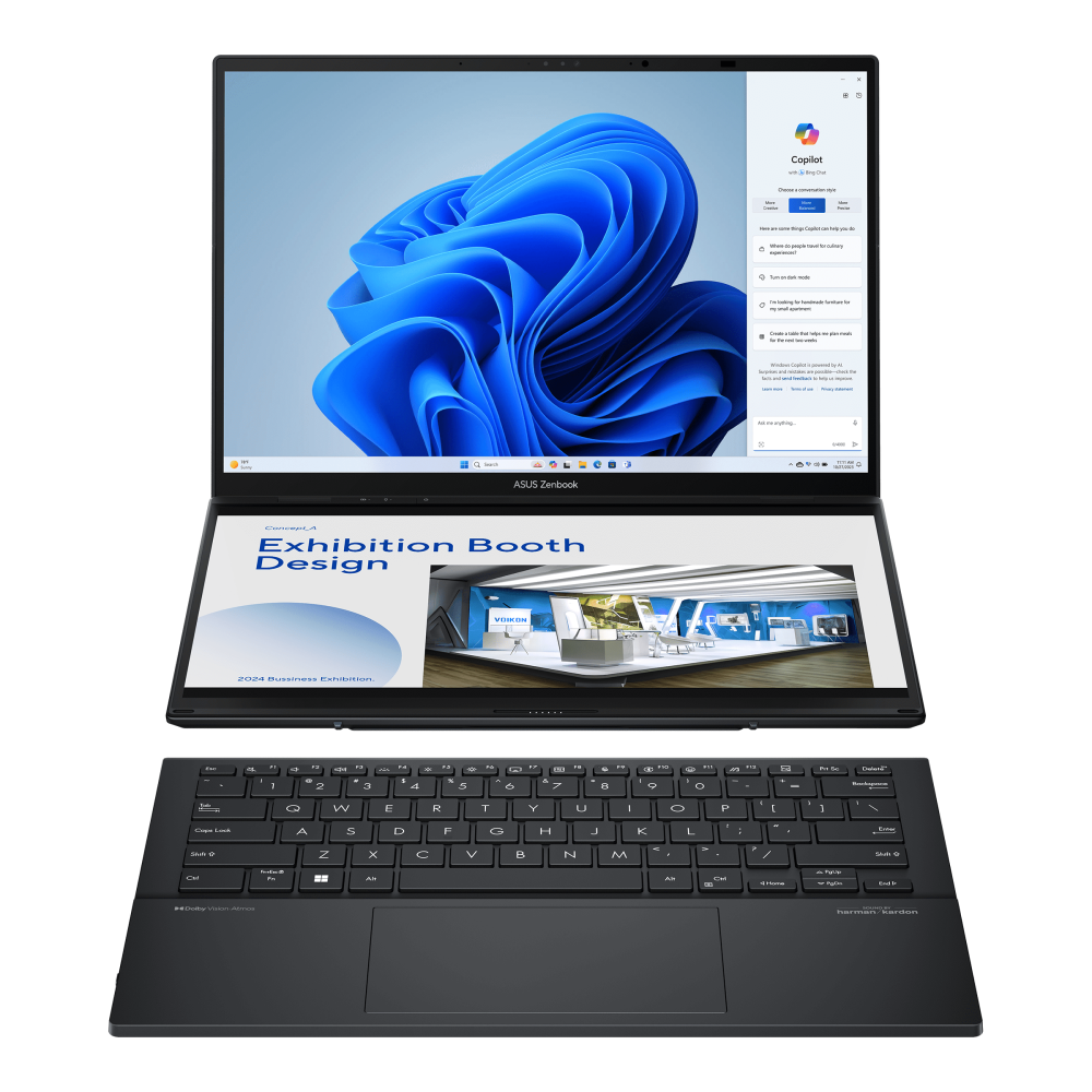 ASUS Zenbook DUO (2024) UX8406 Intel Core Ultra 9-185H - Intel Arc Graphics - RAM 32GB LPDDR5X - 2TB M.2 NVMe PCIe 4.0 SSD - 14.0-inch 3K 120Hz
