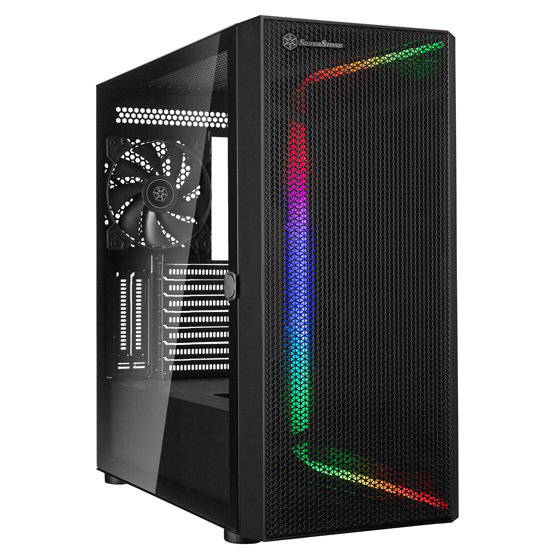 Silver Stone SETA H1 Mid-tower case with perforated mesh front panel steel chassis and ARGB lighting 4FAN