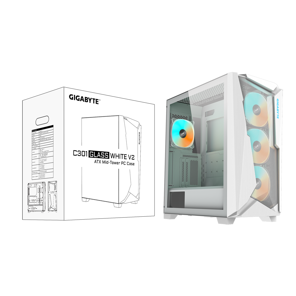 GIGABYTE C301 GLASS WHITE V2