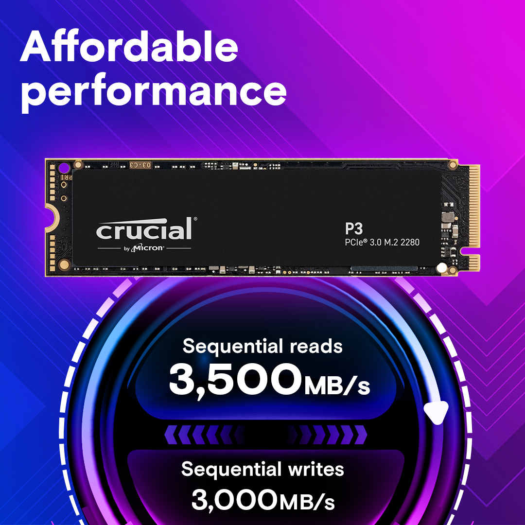 Crucial P3 1TB PCIe M.2 2280 SSD