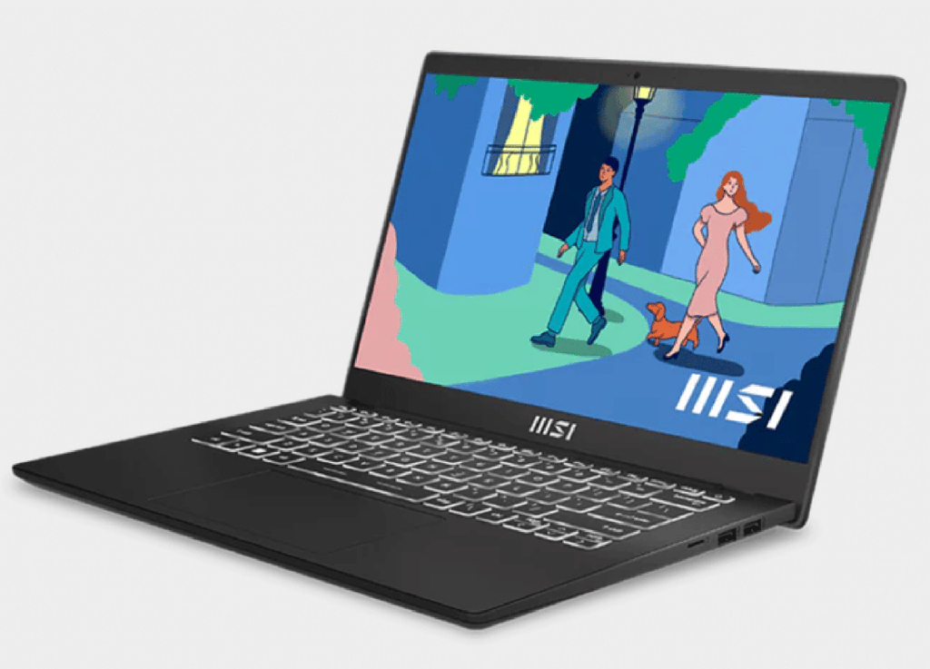 MSI Modern 14 C12MO Thin and Light Laptop | 14 Inch FHD IPS | Intel Core i7-1255U | 8GB RAM | 512GB SSD | Intel® Graphics | White Backlit Keyboard | Classic Black
