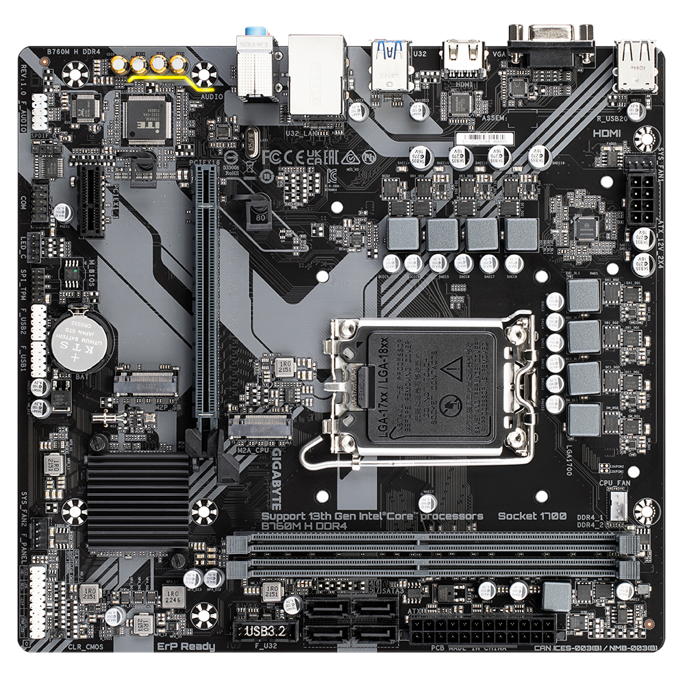 GIGABYTE Motherboard INTEL-B760M H DDR4