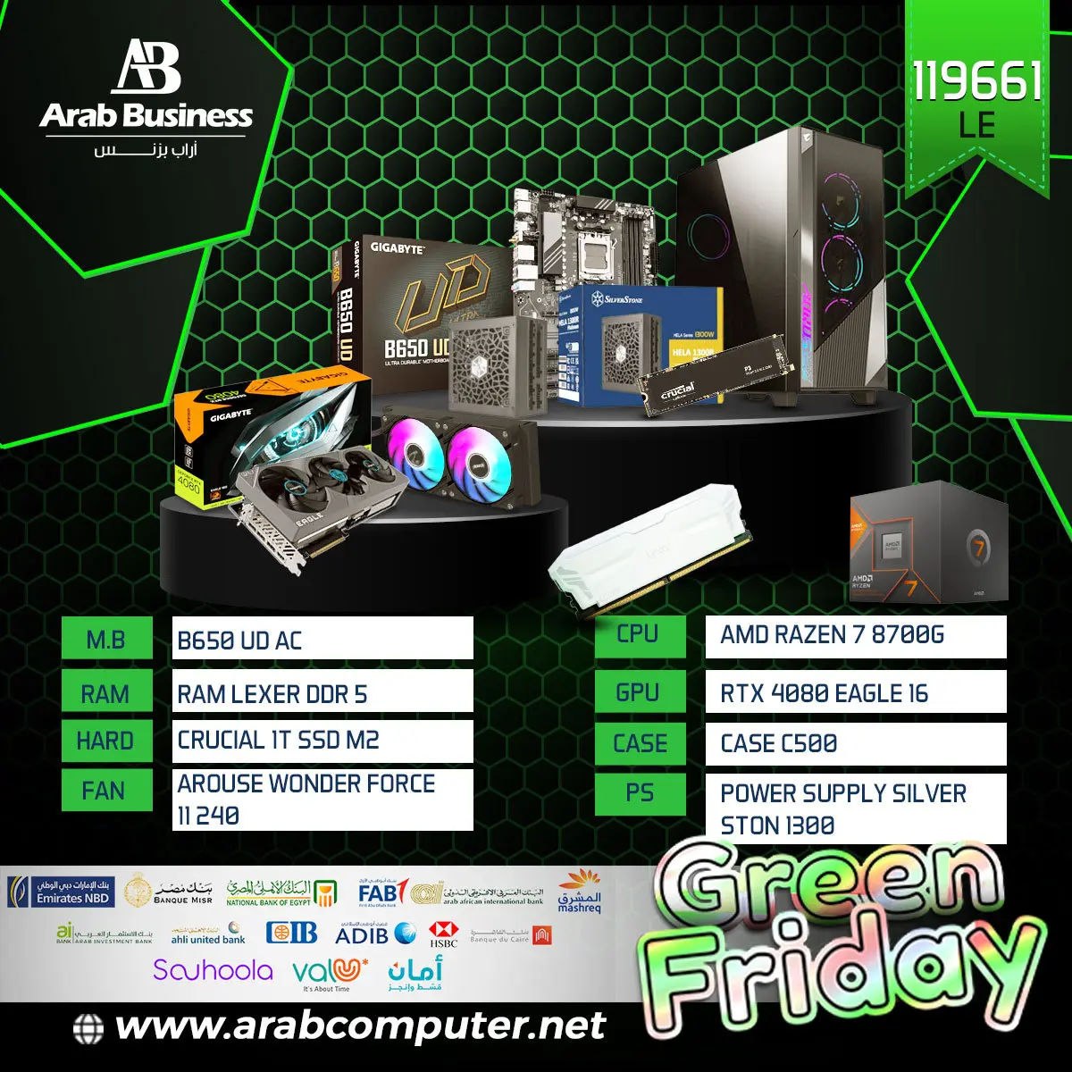 AMD Razen 7 8700G - B650 UD AC  - Ram Lexer DDR 5 - RTX 4080 Eagle 16 - Crucial 1T SSD m2 - Arouse Wonder Force 11 240