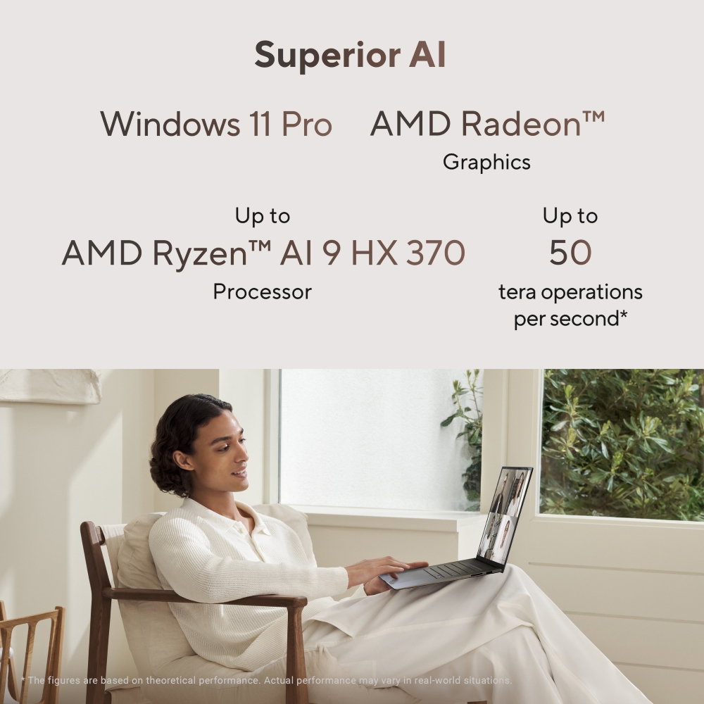 ASUS Zenbook S 16 OLED UM5606WA-RJ288W Laptop AMD Ryzen AI 9 HX 370 32GB RAM 2TB SSD AMD Radeon 890M 16.0-inch 3K OLED 120Hz Win11 90NB13M4-M00HM0