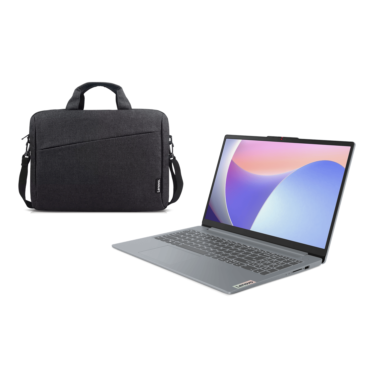 Lenovo IdeaPad Slim 3 15IRH8 83EM007VED Laptop, Intel Core i7-13620H, 512GB SSD, 16GB RAM, 15.6 Inch, FHD Display, Integrated Intel UHD Graphics, Windows 11 - Arctic Grey with Laptop Casual Toploading Bag, Black