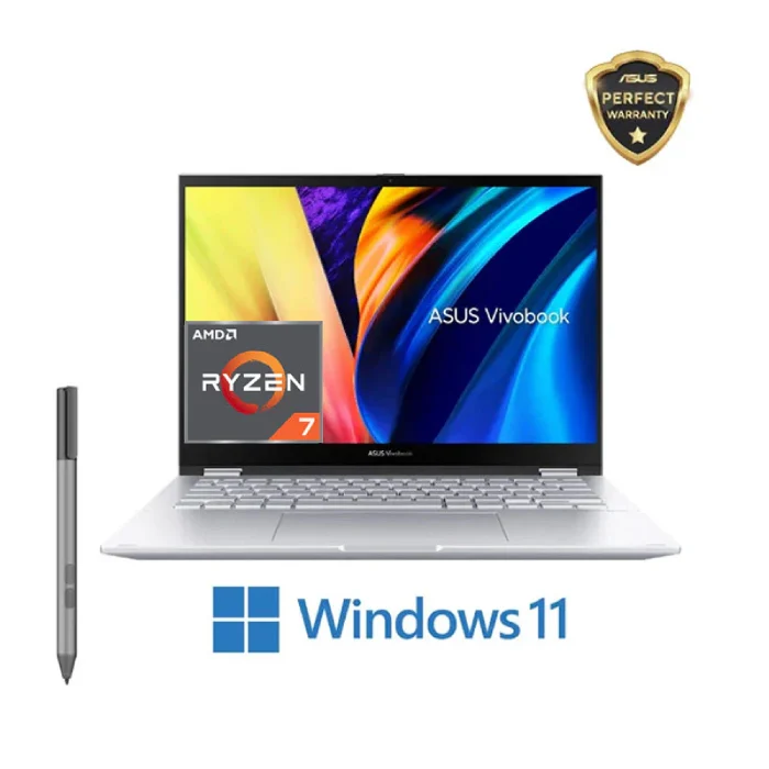 ASUS Vivobook S 14 Flip TN3402YA-LZ007W Laptop AMD R7 7730U -8GB RAM- 512GB SSD 14.0” WUXGA Touch- AMD Radeon Graphics -Win11 - 90NB1112-M00EE0-With stylus support