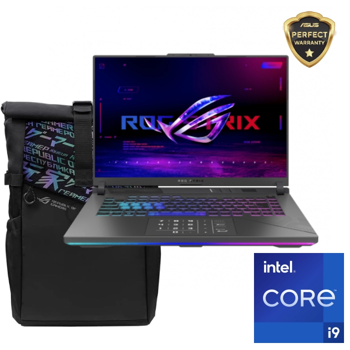 Asus ROG Strix G614JIR-N3009W Gaming Laptop  Intel Ci9-14900HX- 16GB RAM 1TB SSD RTX 4070 8GB 16-inch 165Hz-Win11+ ROG BackPack - 90NR0IG5-M00180