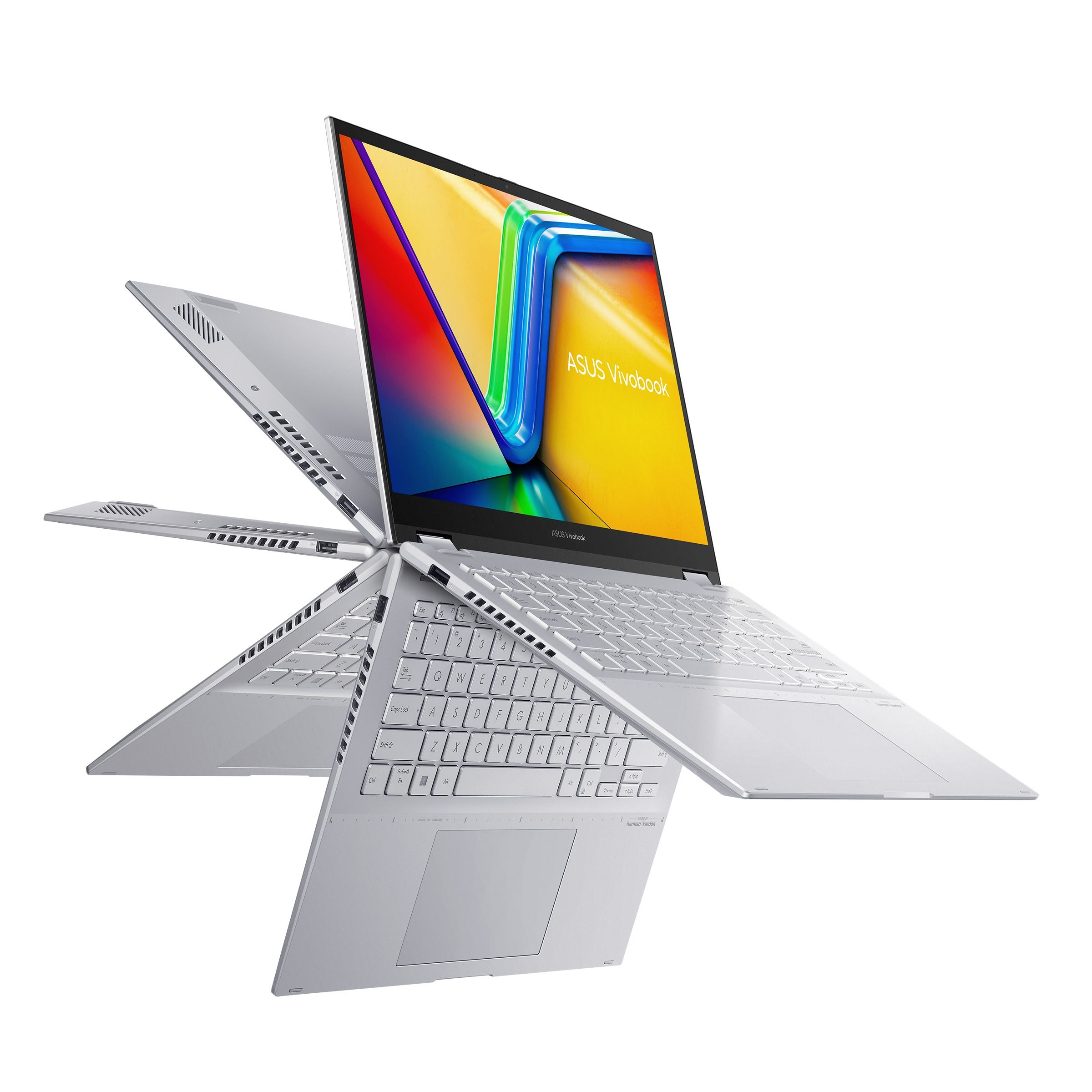 Asus VivoBook S14 Flip TN3402YA-LZ555W Laptop- AMD Ryzen 5 7430U- 512GB M.2 NVMe PCIe 3.0 SSD- 8GB RAM, 14 Inch, WUXGA, 60Hz-AMD Radeon Graphics- Win 11 - Cool Silver- With stylus support