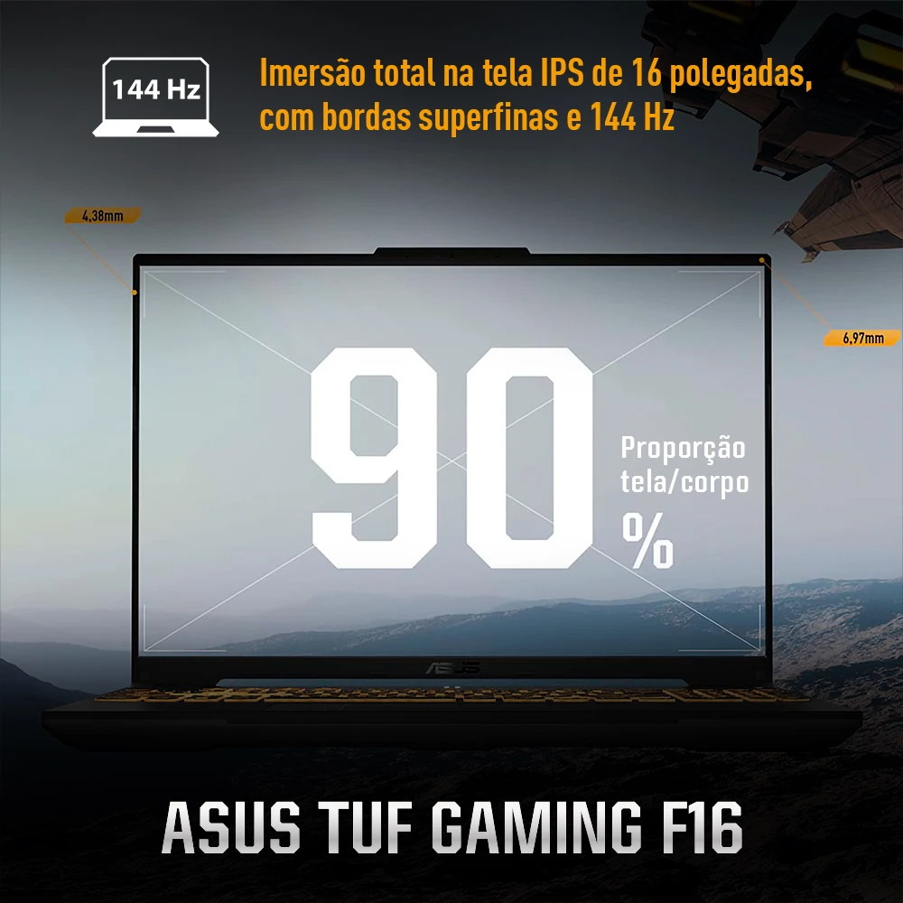 Notebook ASUS TUF Gaming F16 FX607VU- RL007W-I7 13620H RTX 4050 16GB RAM 512GB SSD-   Win11