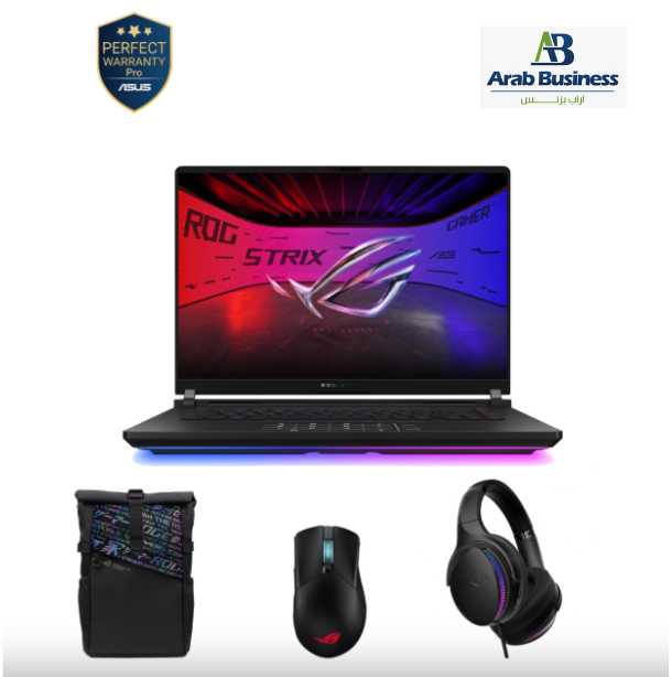 Asus ROG Strix SCAR 16 G635LR-AI321W Gaming Laptop, Intel Core Ultra 9 275HX, 32GB RAM, 1TB SSD, RTX 5070Ti 12GB, 16”, 240Hz, Black - 90NR0LU1-M004R0