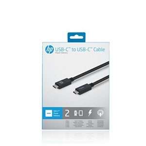 HP USB C to USB C V3.1 Cable for Galaxy S8, S8+, S9, Google Pixel - 6ft (2m)